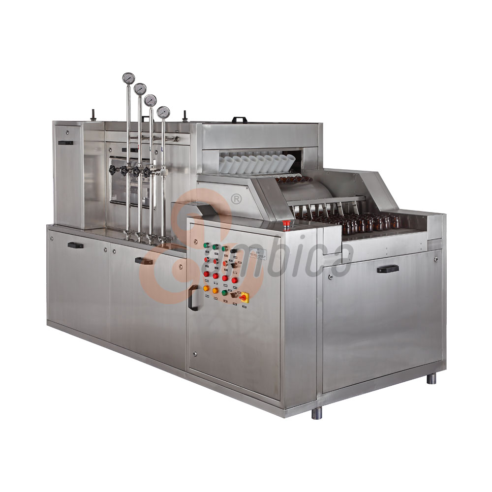 Automatic High Speed Tunnel Type Vial Washing Machines. Models: AHVW-T-120 and AHVW-T-250